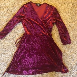 red velvet dress from lulus
